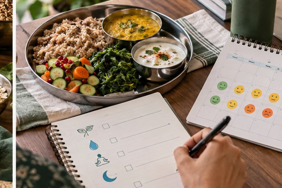 Meal and symptom tracking used in gut-health nutrition follow-up