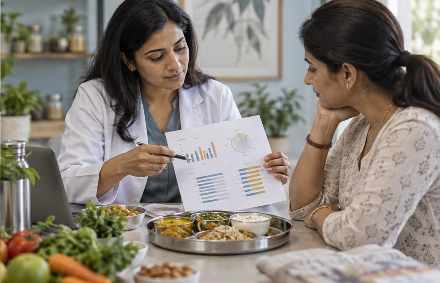 Clinical dietitian connecting current biomarkers with a practical Indian meal plan