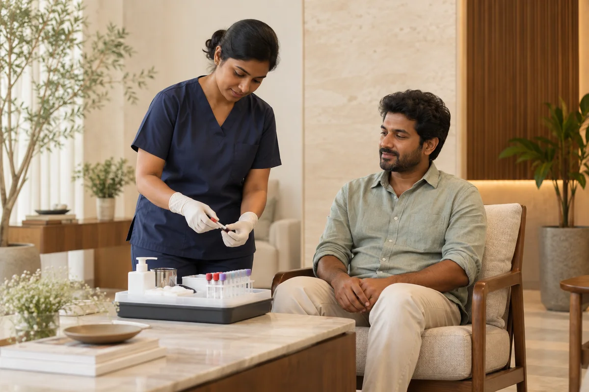 A blood sample prepared for clinically purposeful testing