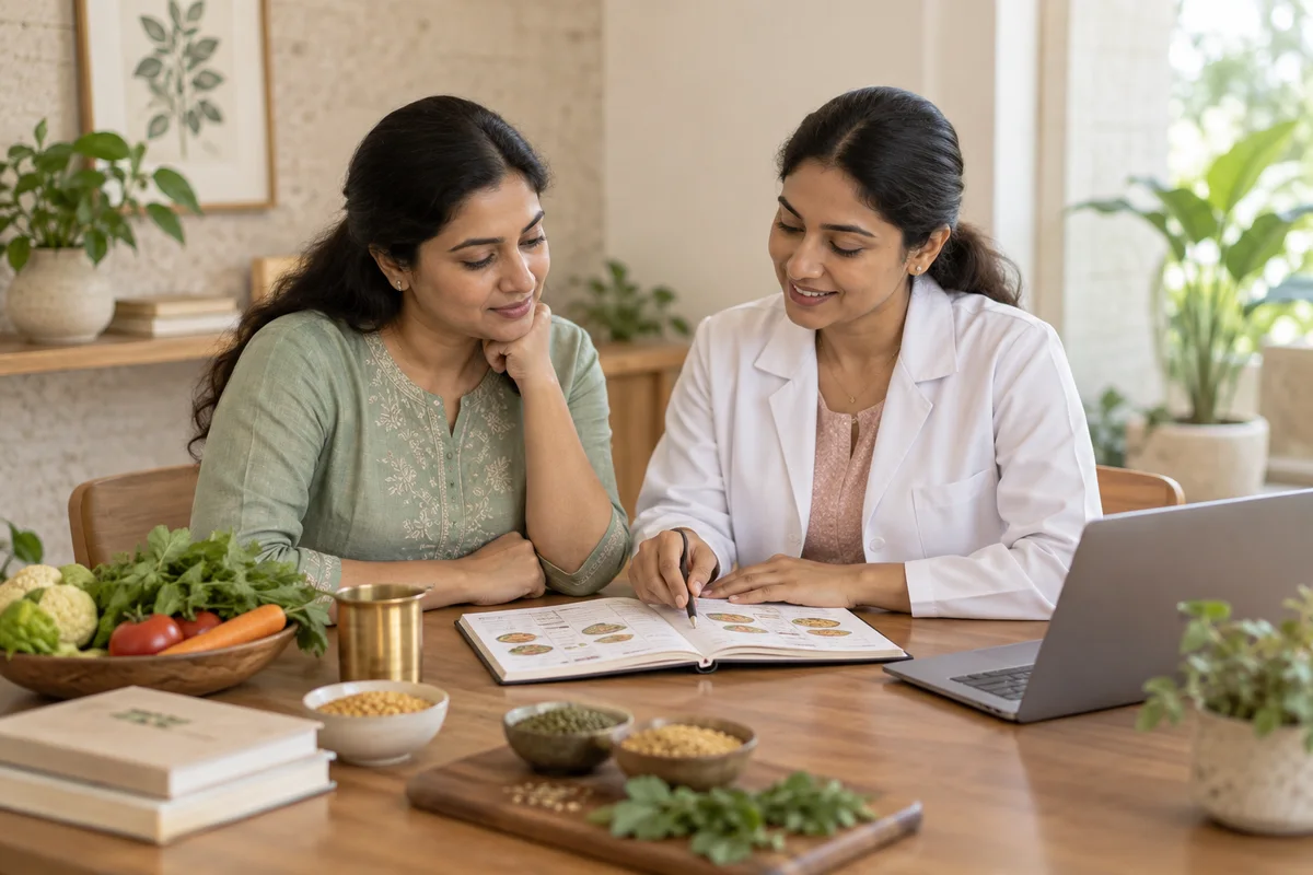 Colourful Indian food for a personal nutrition plan