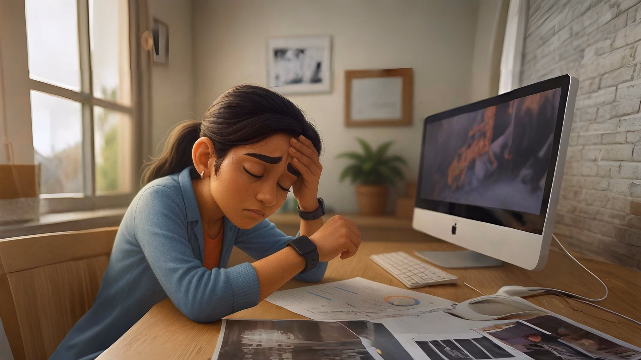 Woman after a morning jog checking her smartwatch's metabolic health data.